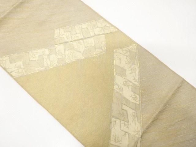 JAPANESE KIMONO / ANTIQUE FUKURO OBI / SILK / WOVEN ABSTRACT